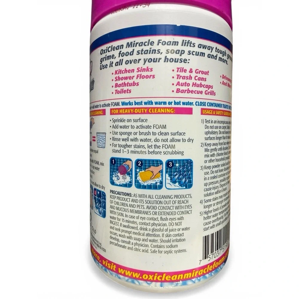 Oxi Clean Miracle Foam Power Cleaner Chlorine Free Stain Dissolving - Discont'd‎